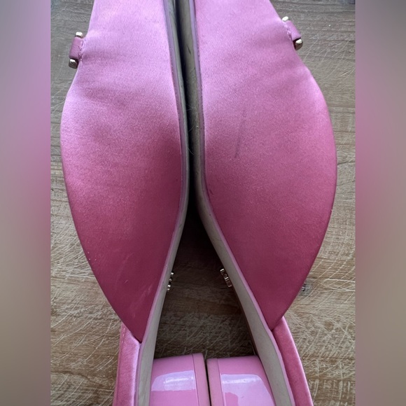 Sam Edelman Ollie Satin Bit Buckle Square Toe Dress Mules in Pink - Picture 10 of 11